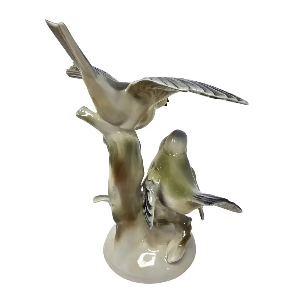 Carl Scheidig Gräfenthal Porcelain Bird Pair Figurine Germany 6 Inch